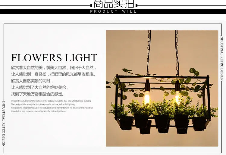 Nordic Restaurant Bar Chandelier Flowers And Grass Creative