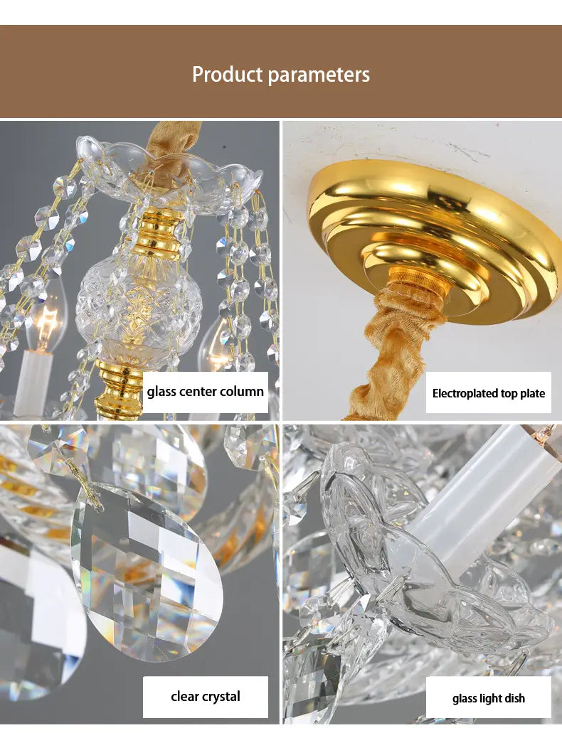 Golden Brilliance: Luxury Crystal Golden Chandelier -