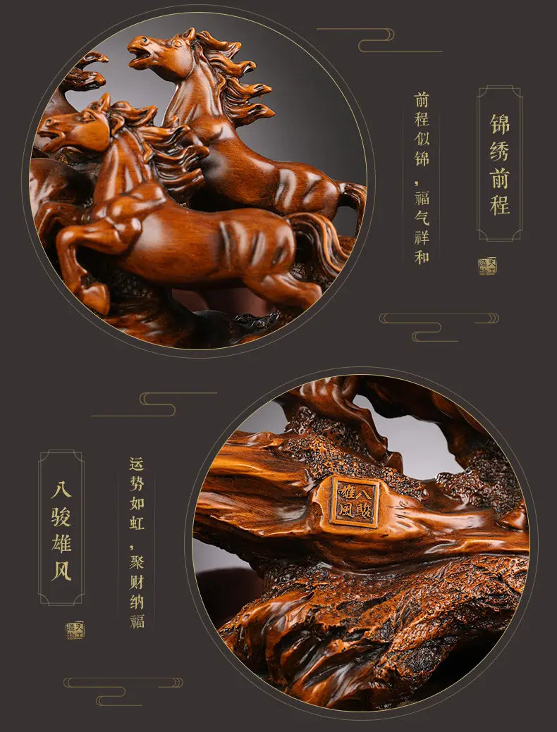 Home Decor: Wealth-Attracting Eight Horses Ornament for