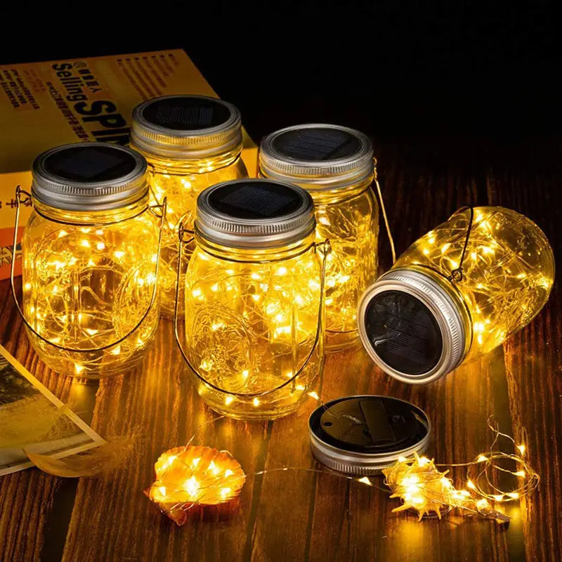 Solar Mason Jar Lid Light 30 Leds Fairy String Lights Garden