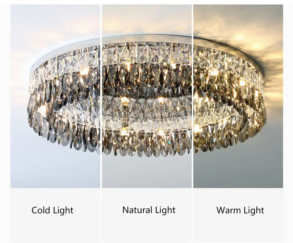 Luxury Square Crystal LED Ceiling Lights - Modern Dimmable