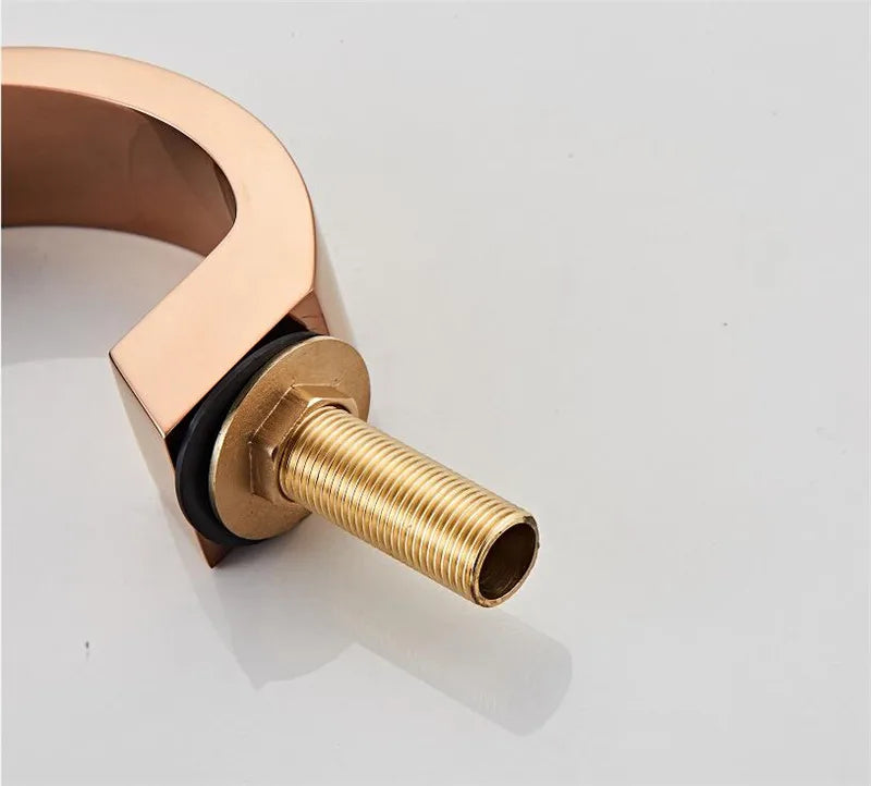 Bathroom faucet Rose Gold widespread Basin faucet Black Tap