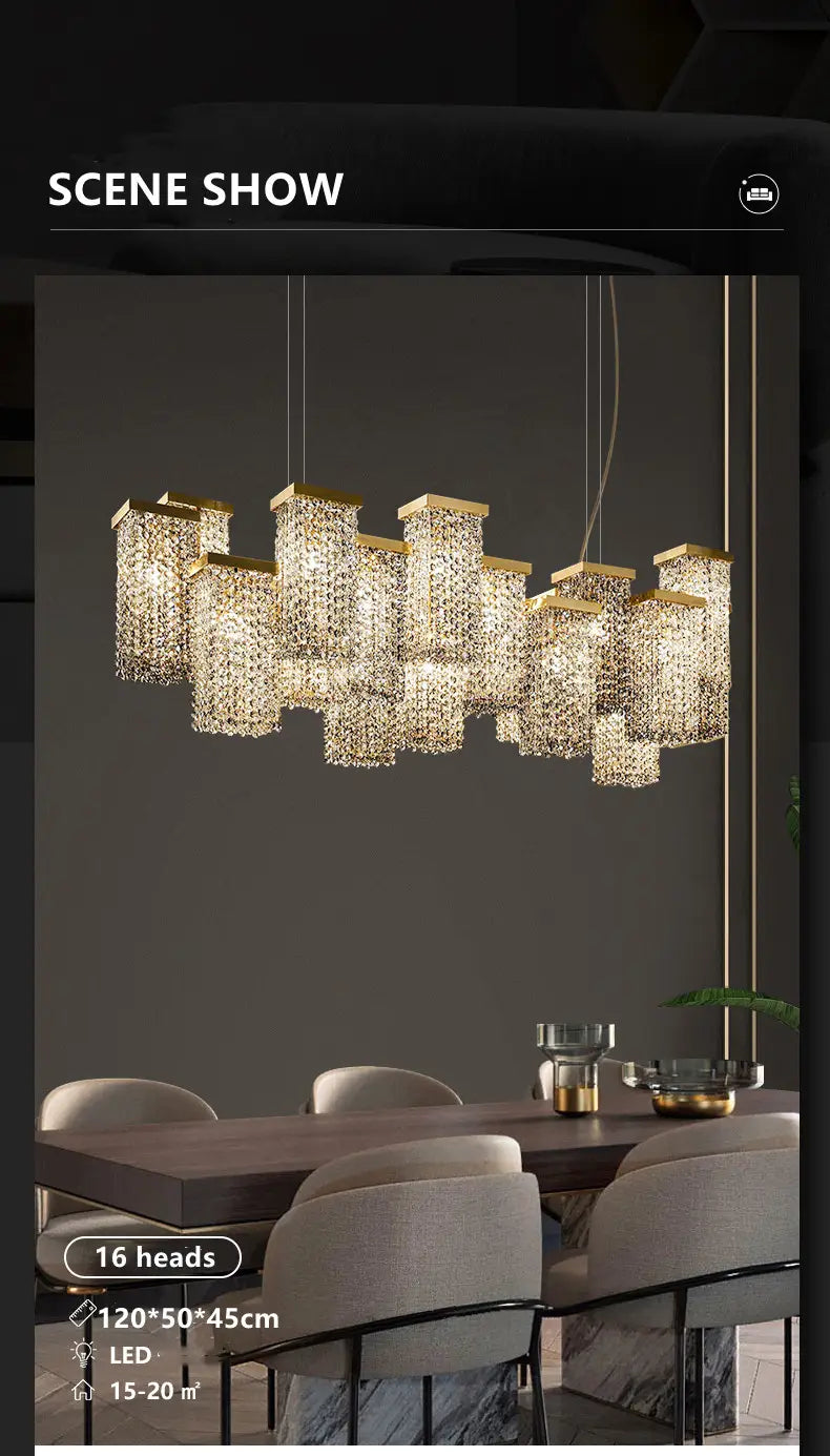 Vienna - New Modern Three-dimensional Crystal Chandelier Bar