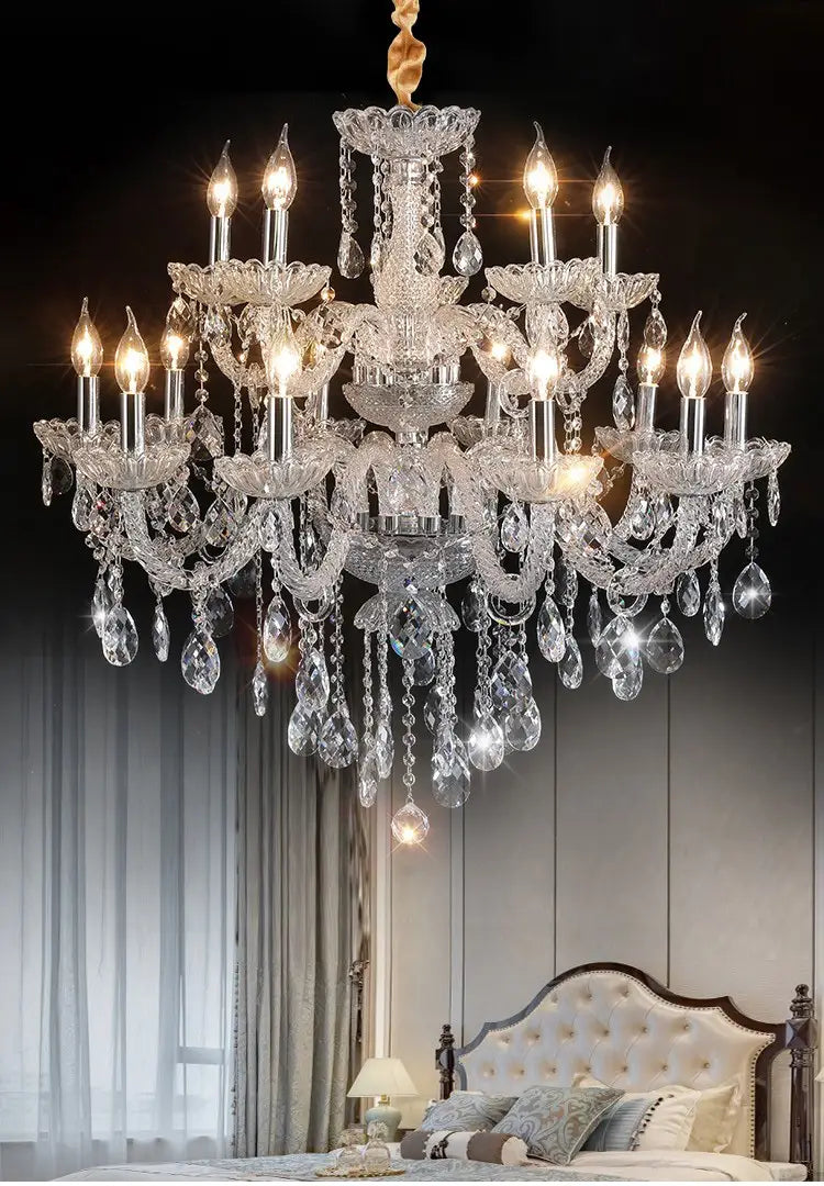 Villa Duplex Living Room Crystal Chandeliers Luxurious