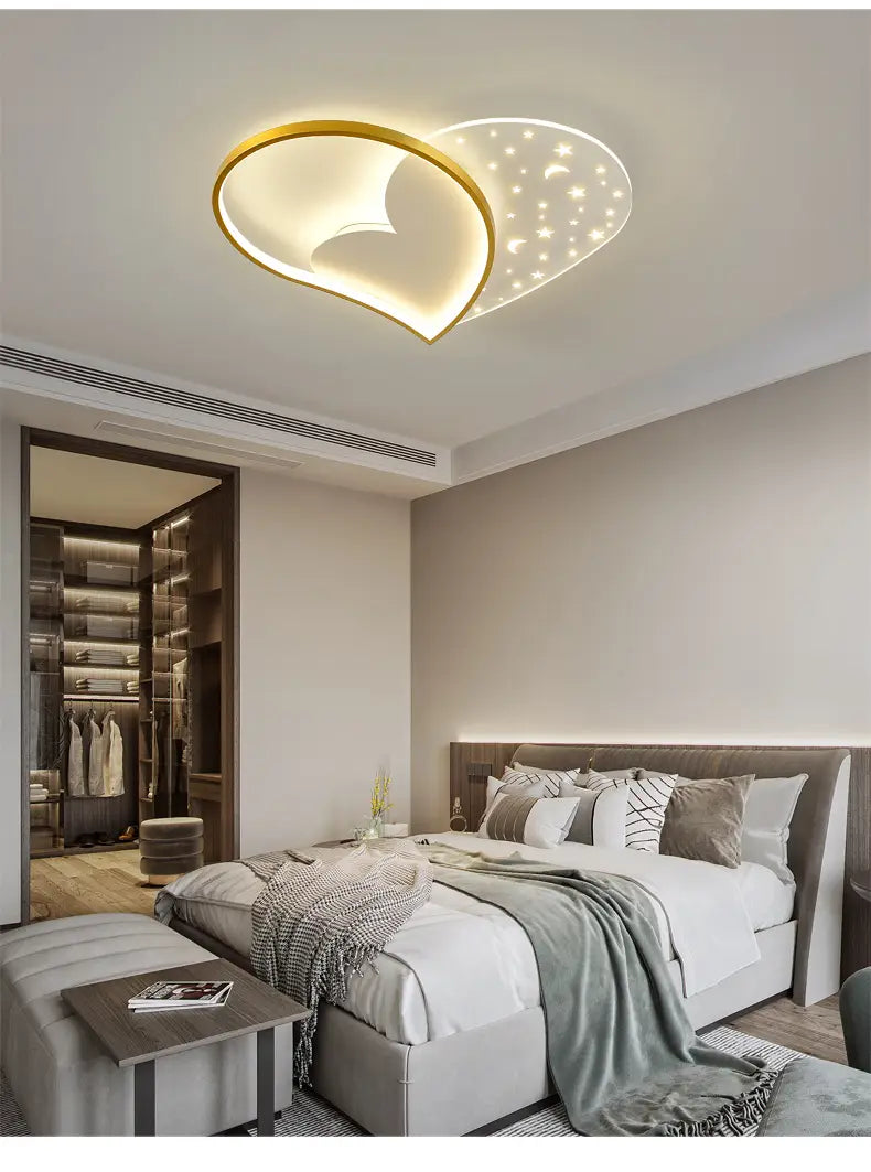 Modern Led Ceiling Lamp Simple Home Heart-shaped Lamps