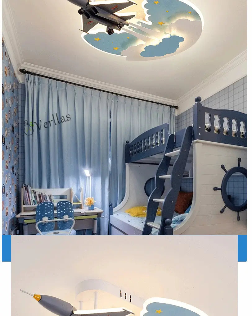 Airplane LED Ceiling Lights for Boys Girls Baby Bedroom