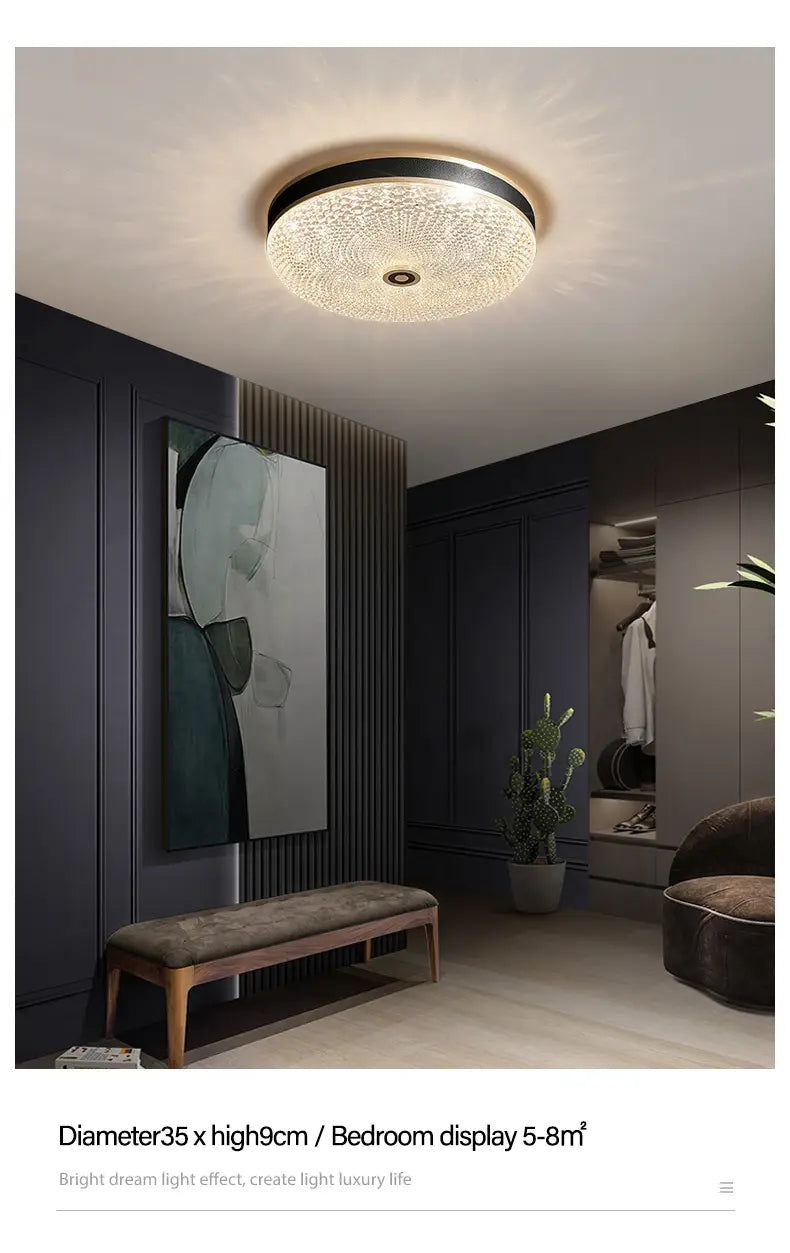 Luxury Modern LED Crystal Round Ceiling Chandelier -
