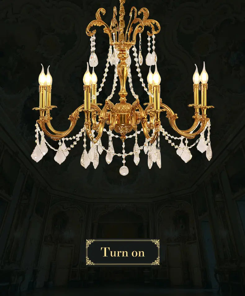 Magnifique - European Style Rococo Light Brass Pendant Lamp