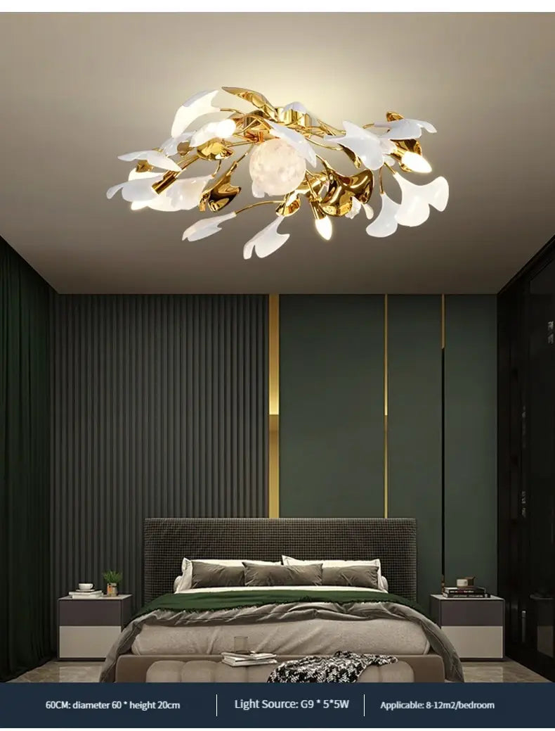 Ava1 - Modern Ginkgo Leaf LED Ceiling Chandelier - Stylish