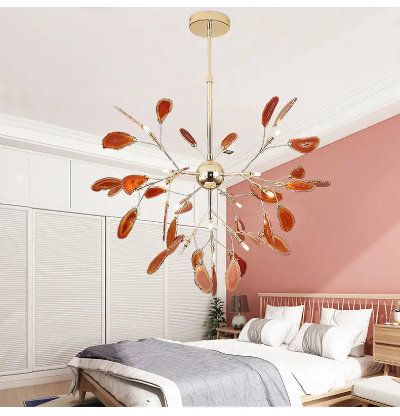 Modern LED Pink chandelier for girls kids room unique