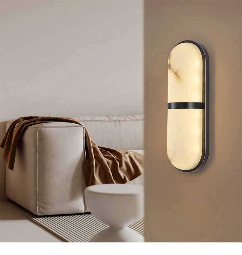 Sophia - Marble and Copper Wall Light - Creative Bedside