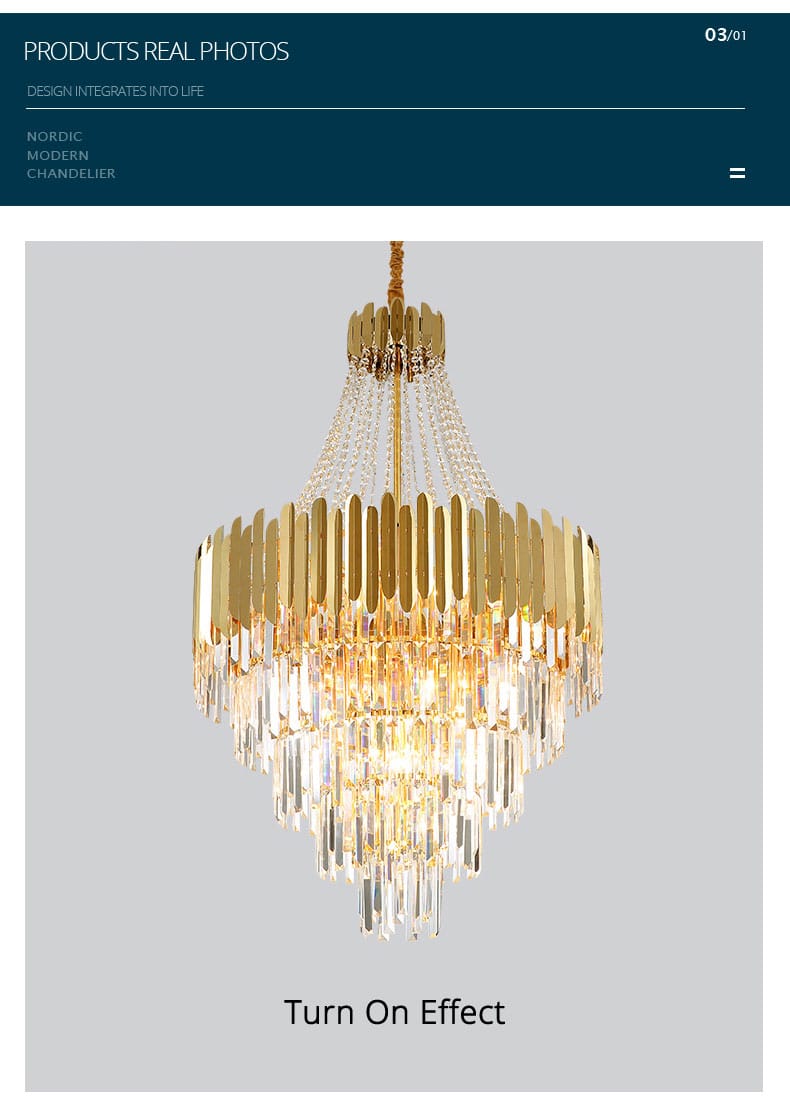 Luxury Long Large Stair K9 Crystal Chandelier Lustres De