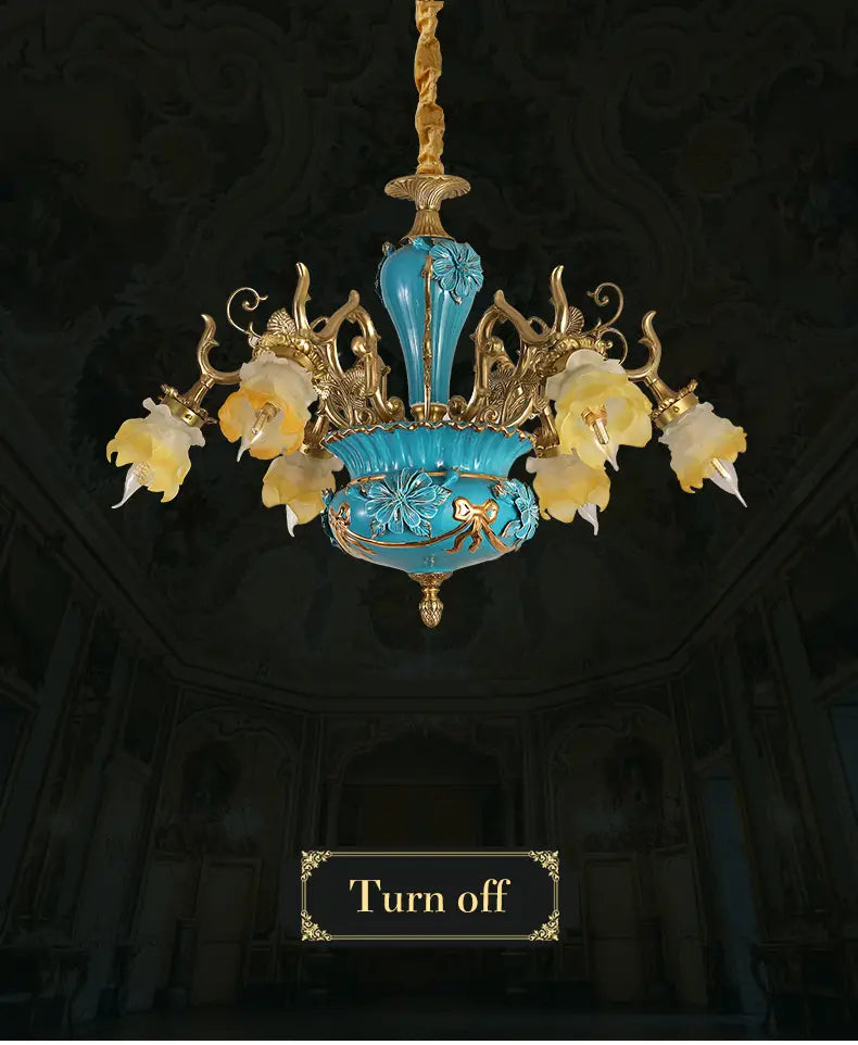 French Ceramic Chandelier European-Style Villa Restaurant