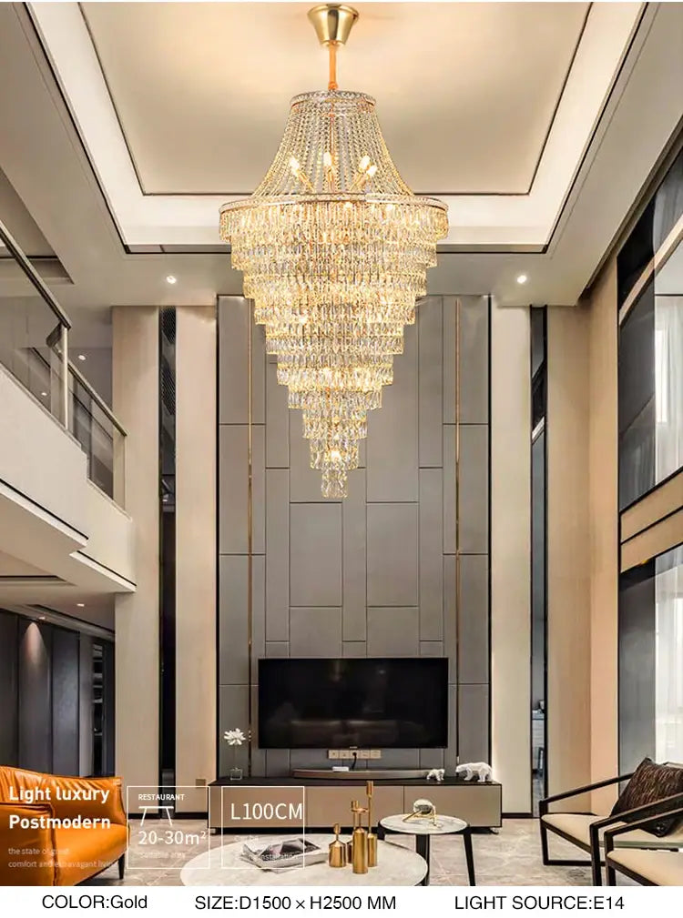 Superior Luxurious Iron Crystal Beaded Chandelier Hanging
