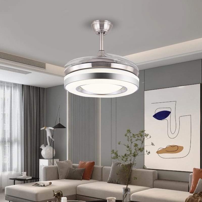 Modern Simple Invisible LED Ceiling Fan Lamp - Ideal for