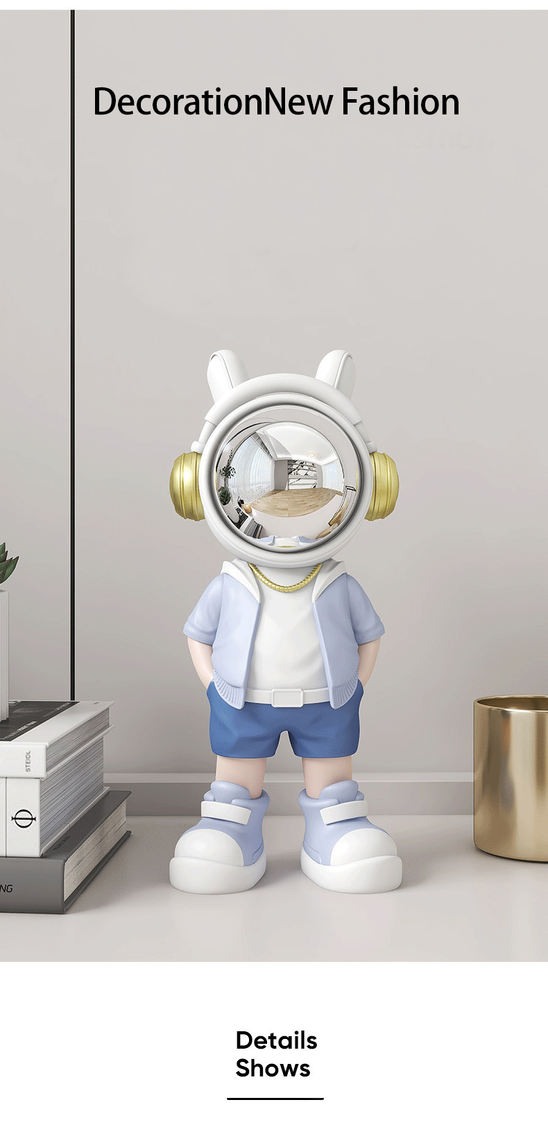 Nordic Resin Astronaut Sculpture Creative Home Decor Cartoon