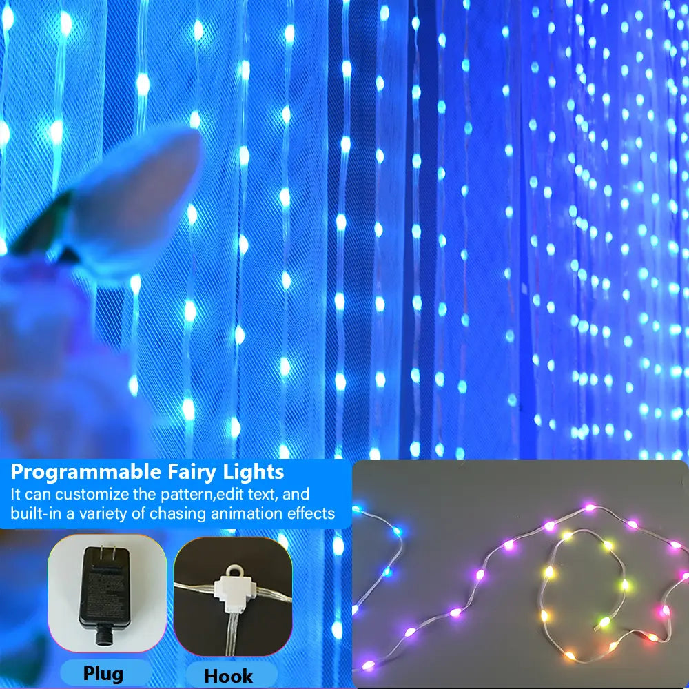 Smart Curtain LED Lights: App-Controlled, Programmable Decor