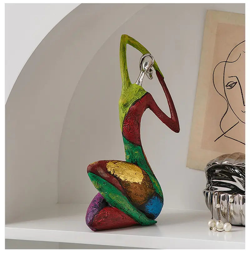 Abstract Art Resin Woman Sculpture: A Modern & Vibrant Touch