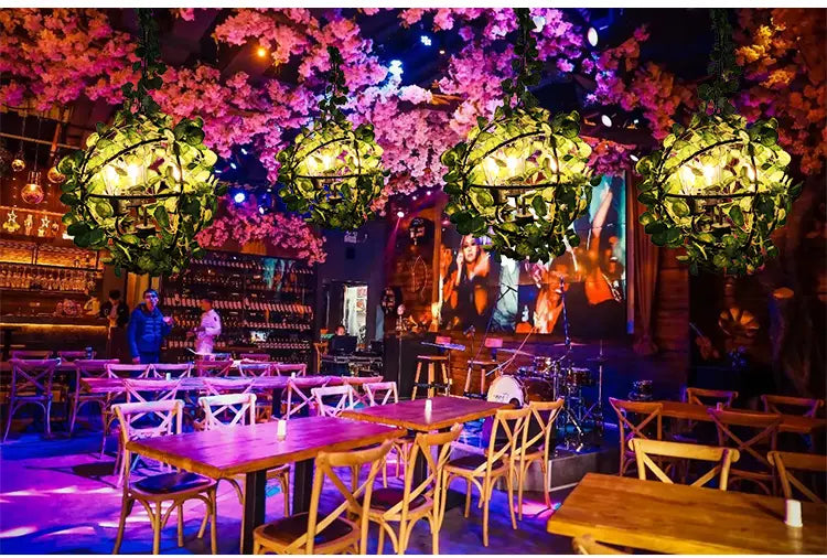 Net Red Pendant Light Theme Restaurant Bar Plant Ball