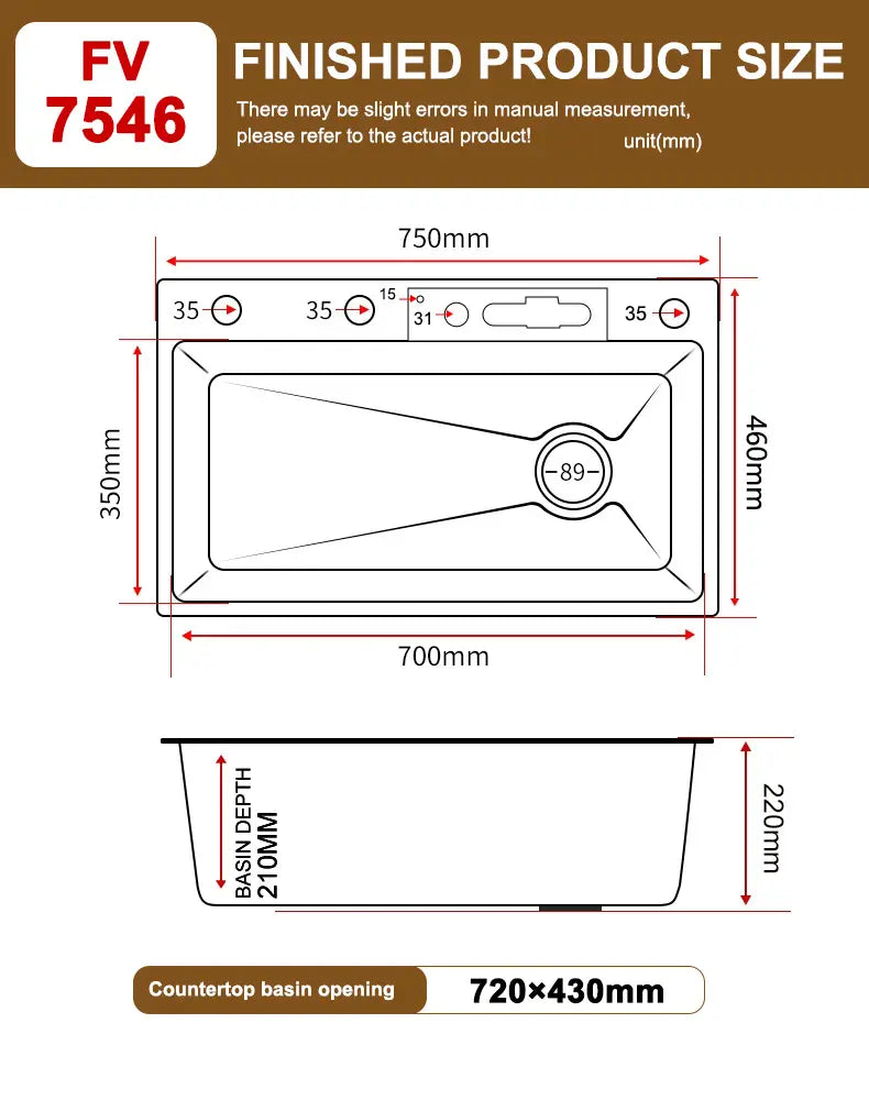 Digital Display Waterfall Sink Embossed Stainless Steel