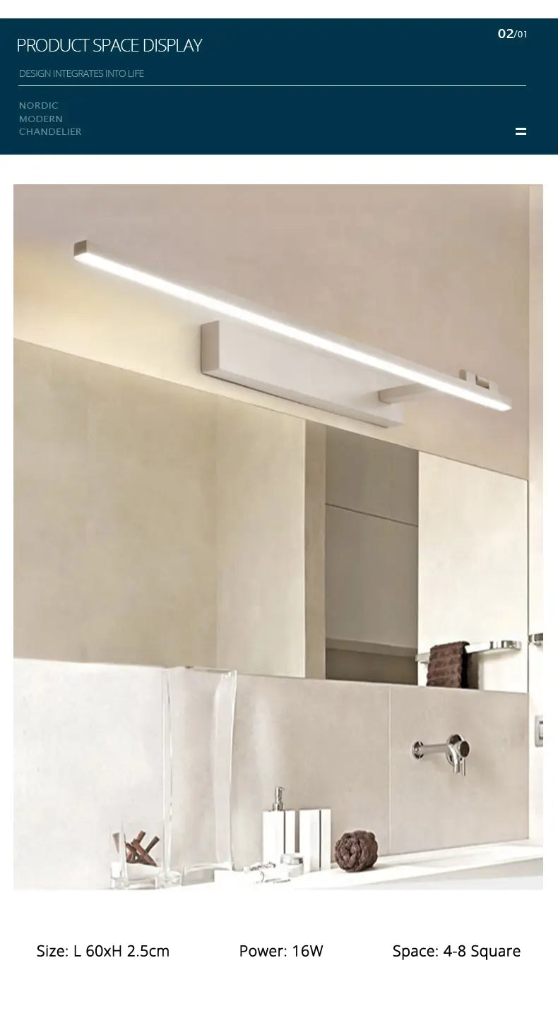 Modern led wall light AC90-260V wall mounted wall light