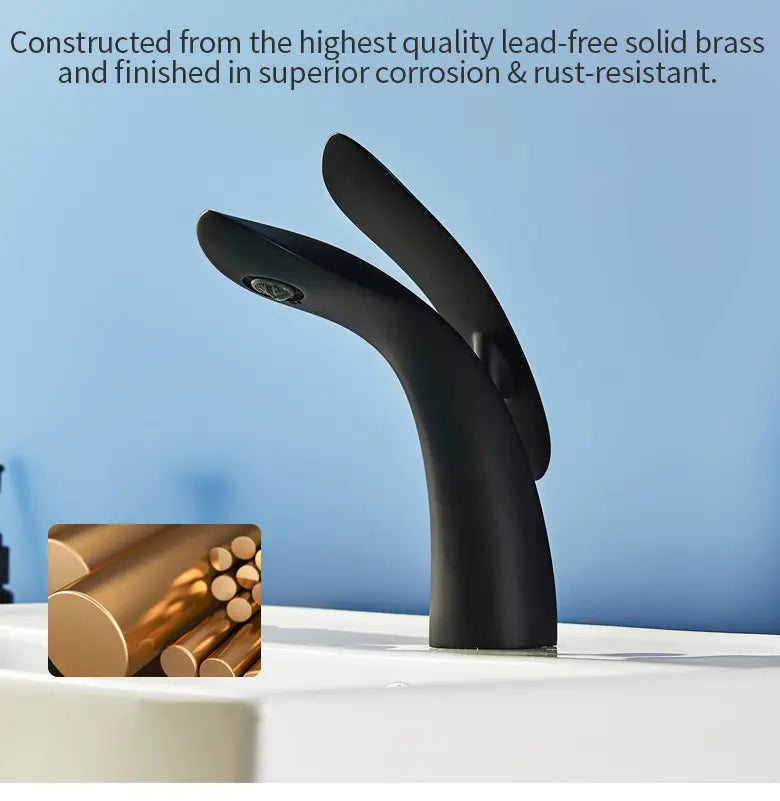 Basin Faucet Modern Bathroom Mixer Tap Black/Chrome Wash