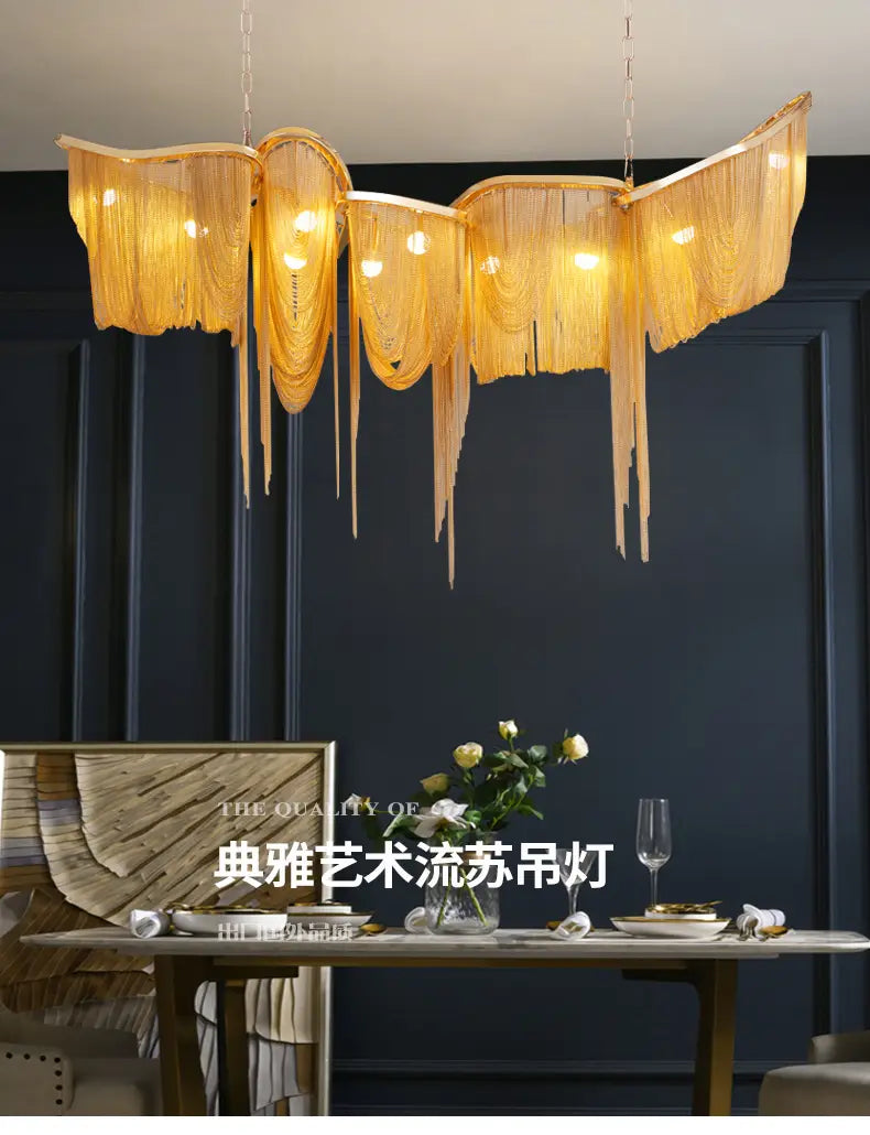Modern Novelty Tassel Led Chandelier Lighting Living Dining
