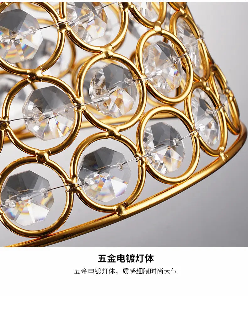 Italian Design Luxury Gold Lustre Crystal Pendant Lights