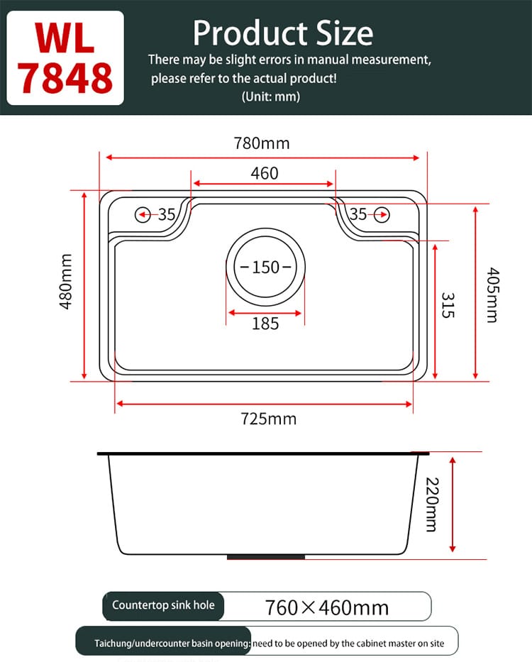 Kitchen Sink Workstation Nano Sink Single Bowl Kitchen 304