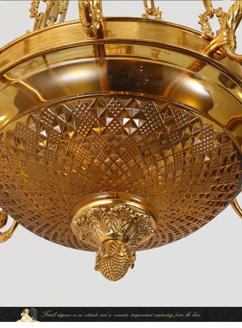 European Antique Brass Pendant Light Decor Chandelier,