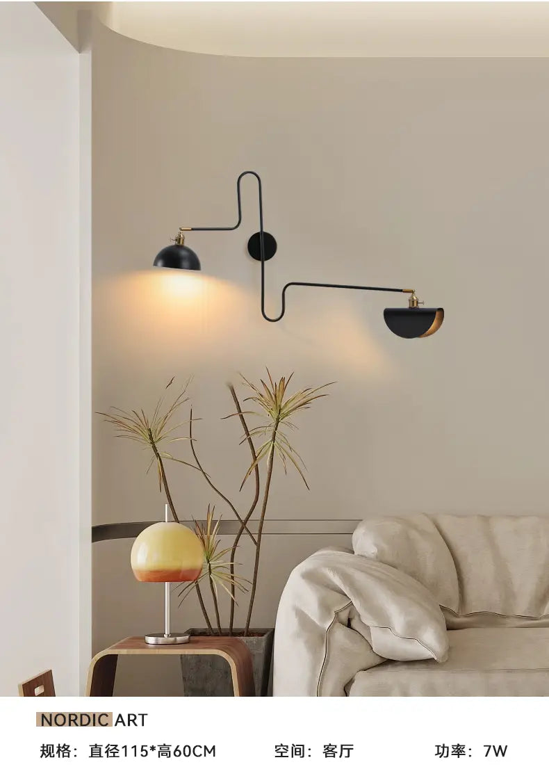 Designer Industrial Long Pole Wall Lamp with Switch