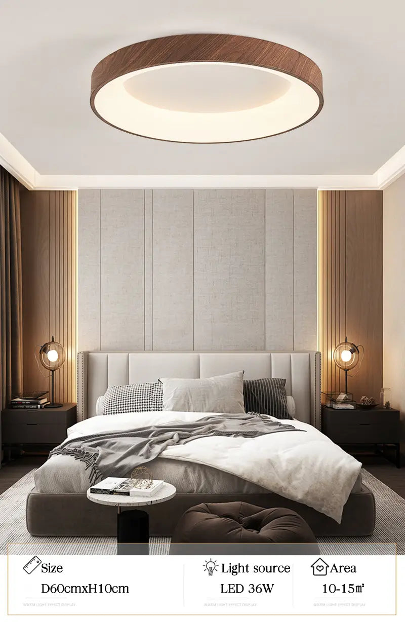 Led Ceiling Lamp For Living Room Bedroom Imitation Wood
