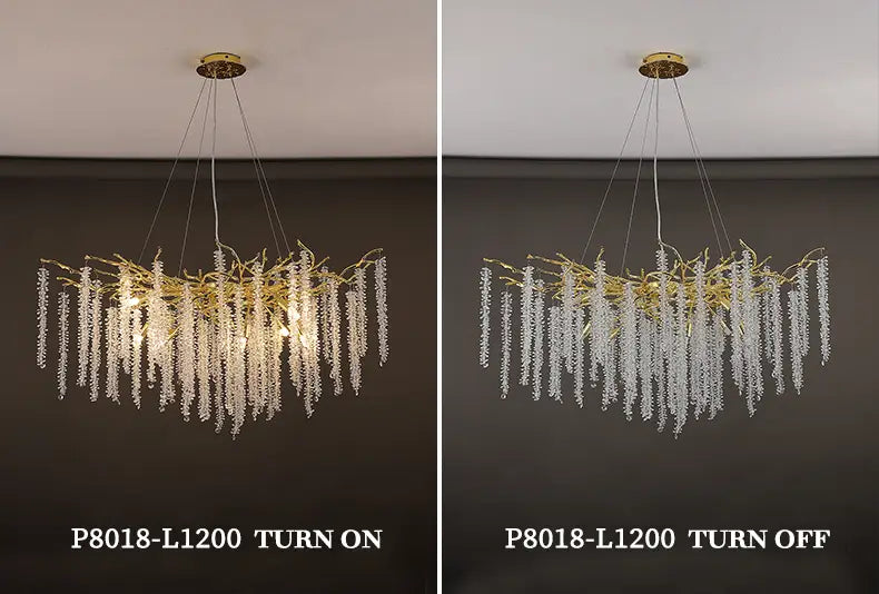 Luxury Handmade Crystal Chandelier with Branch Art Design -