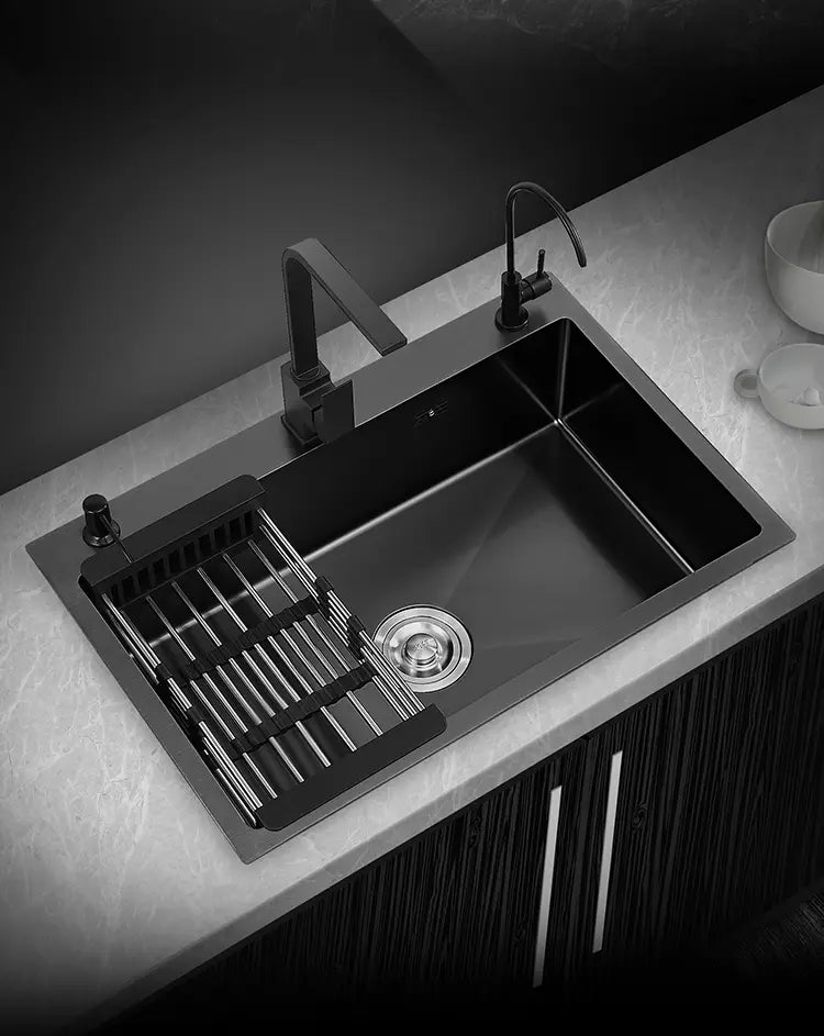 Black Stainless Steel Single Bowl Kitchen Single Sink