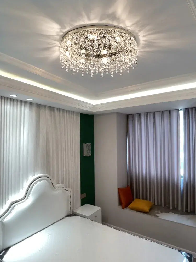 Contemporary Crystal LED Ceiling Chandelier for Living Room,