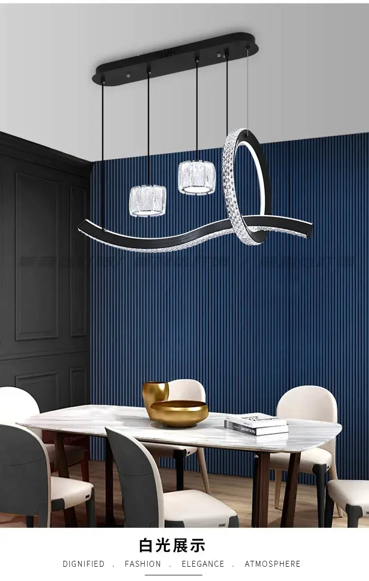 Modern Minimalist Restaurant Chandelier New Long Strip Home