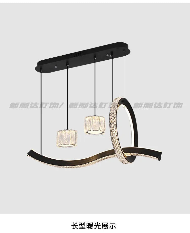 Modern Minimalist Restaurant Chandelier New Long Strip Home