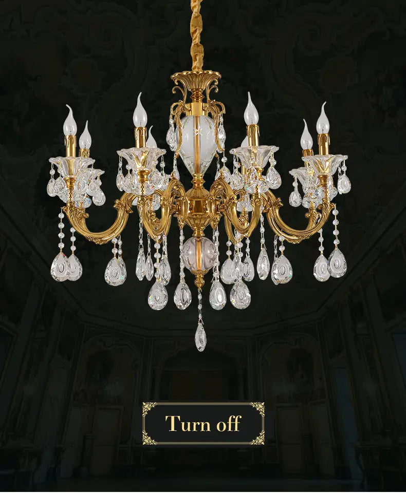 Luxury Classical Chandeliers Vintage Brass Pendant Lamp