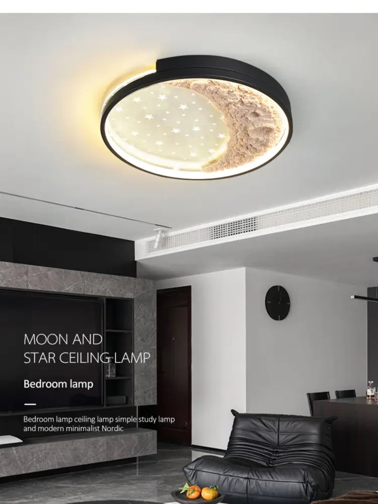 Modern Moon Ceiling Light Luxury Simple Bedroom Chandelier