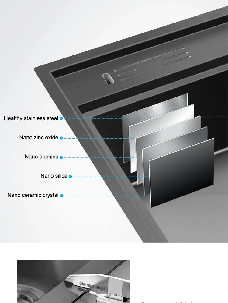 Kitchen Sink Stainless Steel Dishwashing Sink Ultrasonic