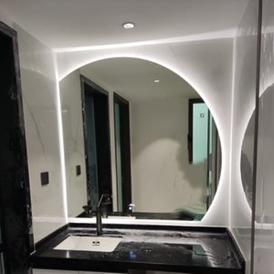 Smart Bathroom Mirror Irregular Makeup Semicircle Wall