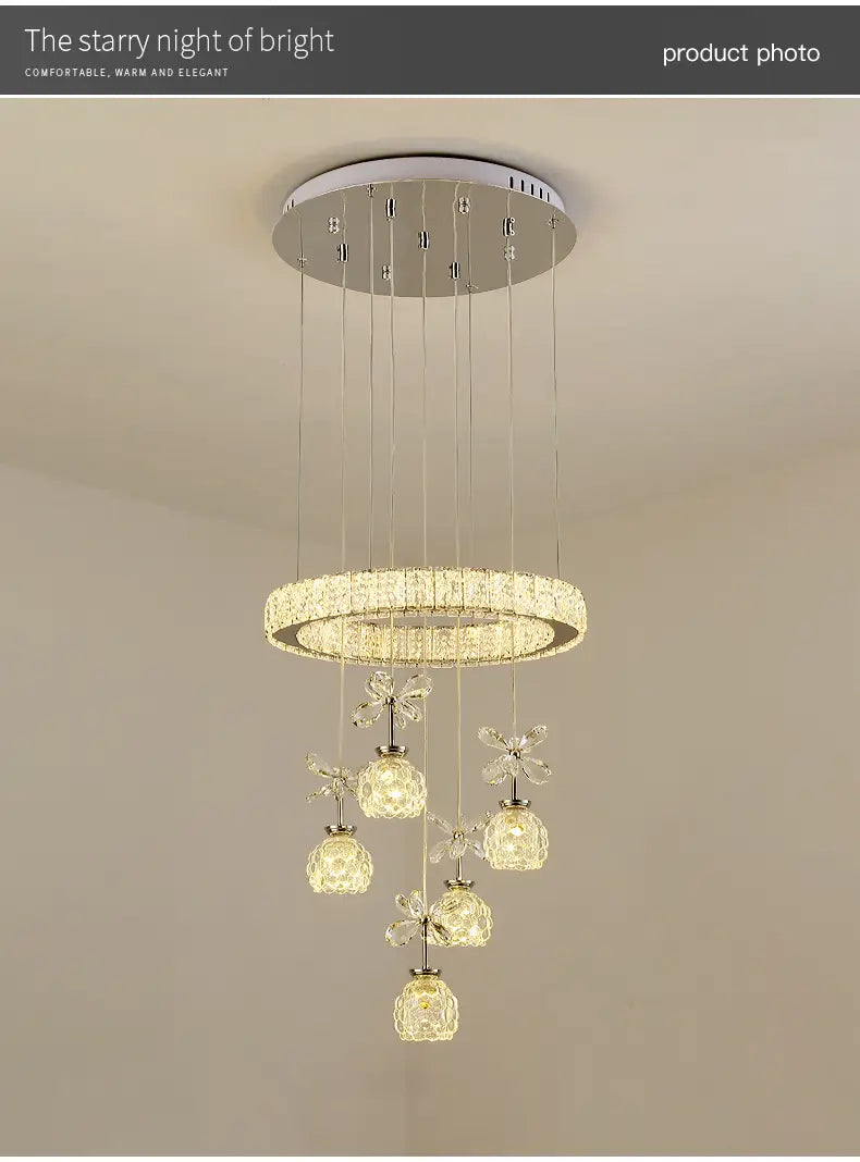 Post-modern LED Chandelier Nordic Simple Light Luxury 3/5/7