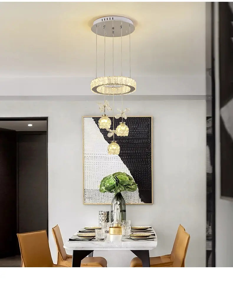 Post-modern LED Chandelier Nordic Simple Light Luxury 3/5/7