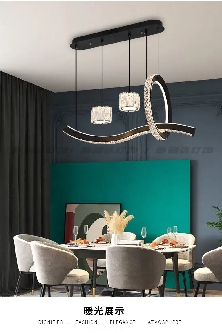 Modern Minimalist Restaurant Chandelier New Long Strip Home