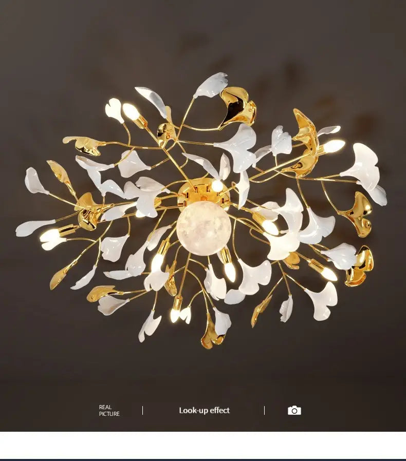 Ava1 - Modern Ginkgo Leaf LED Ceiling Chandelier - Stylish