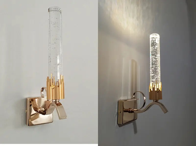 Modern Luxury Crystal Wall Sconce Lamp Bedroom Bedside