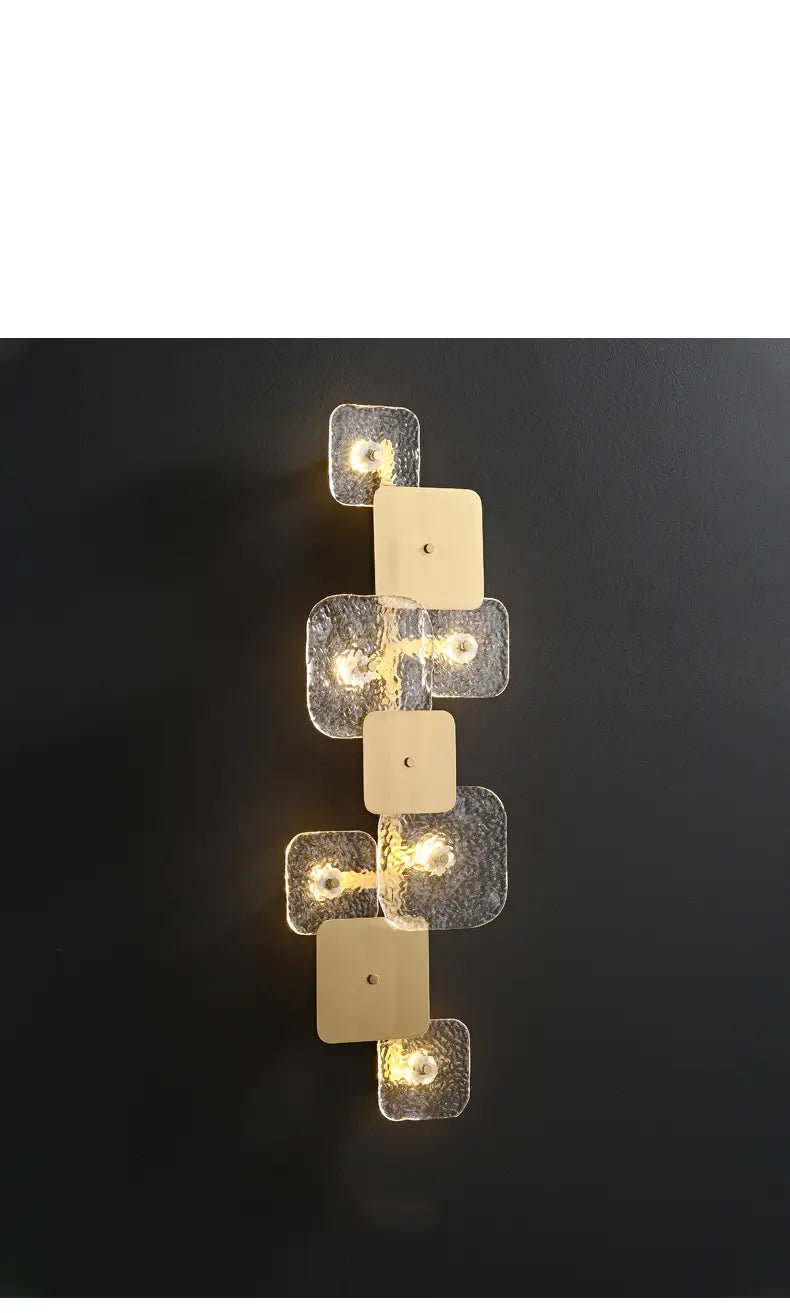 Art Design Brass Wall Lights Clear Glass Parlor Hotel Room