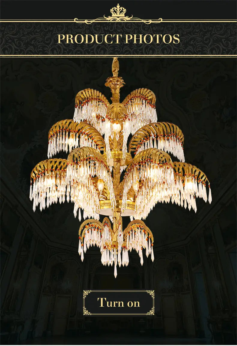 European Villa Classic Crystal Chandelier for Hotel Lobby,