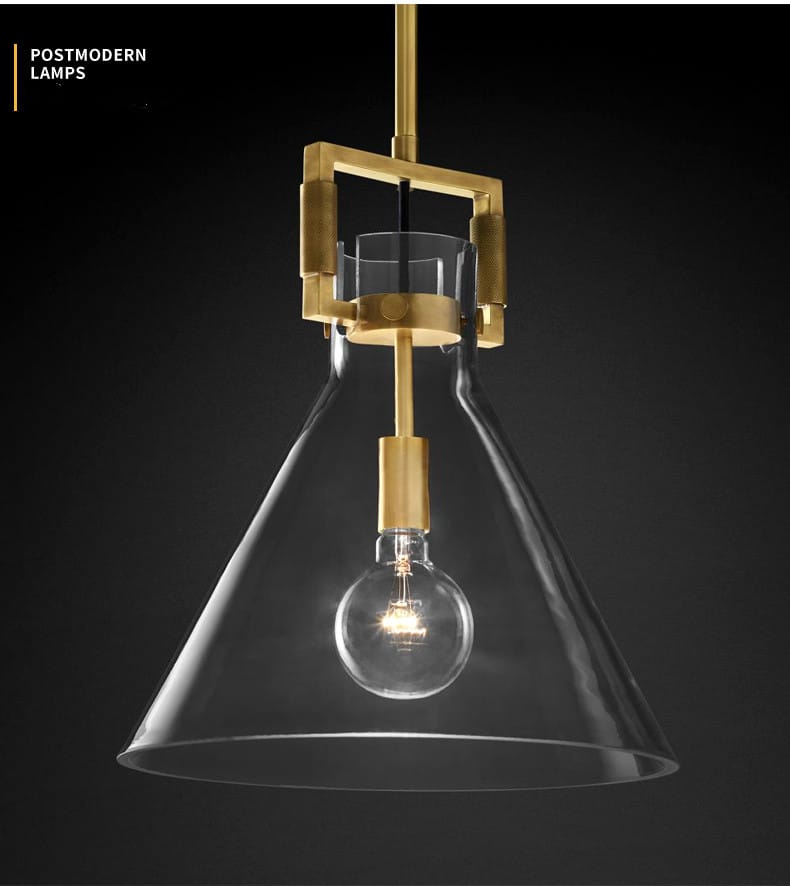 American Retro Edison E27 LED Pendant Light - Gold Metal