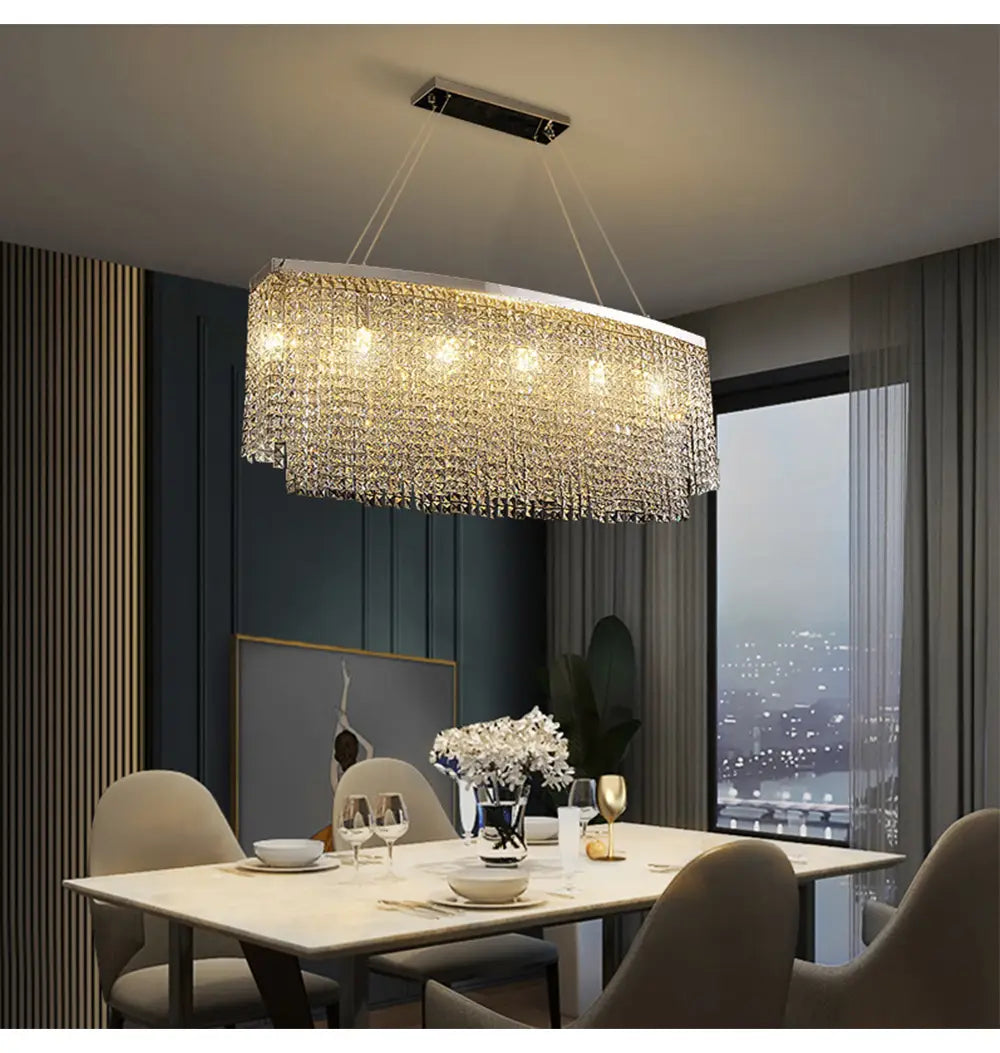 Luxury Chrome Ceiling Chandeliers New Hanging Lamps Light